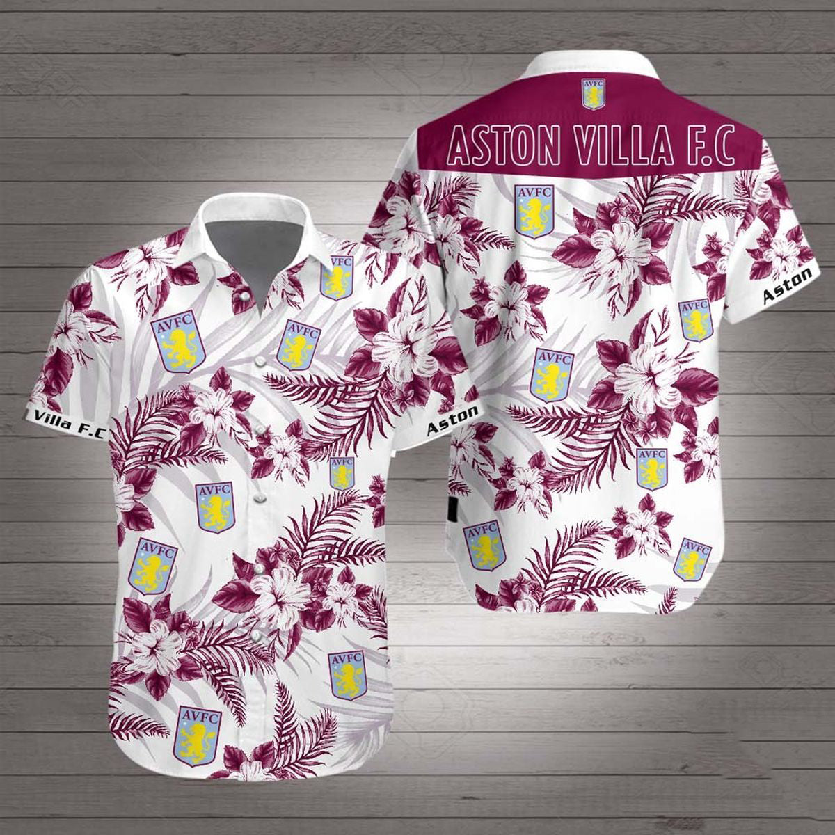 Aston Villa FC Floral Hawaiian Shirt