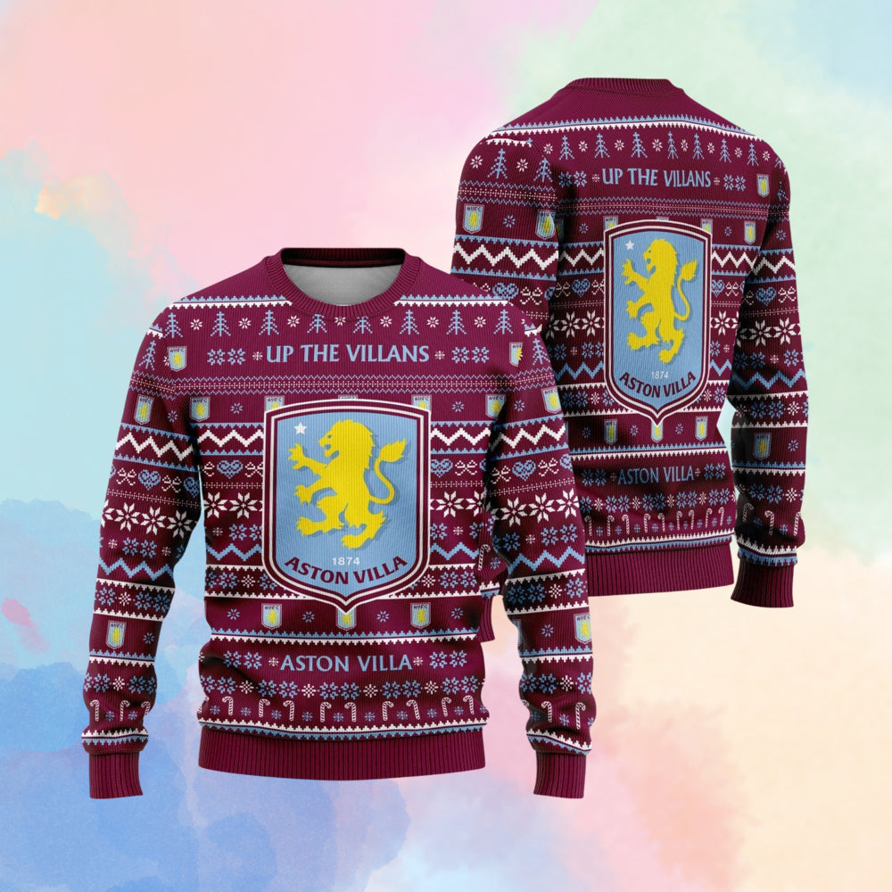 Aston Villa Football Christmas Ugly Sweater