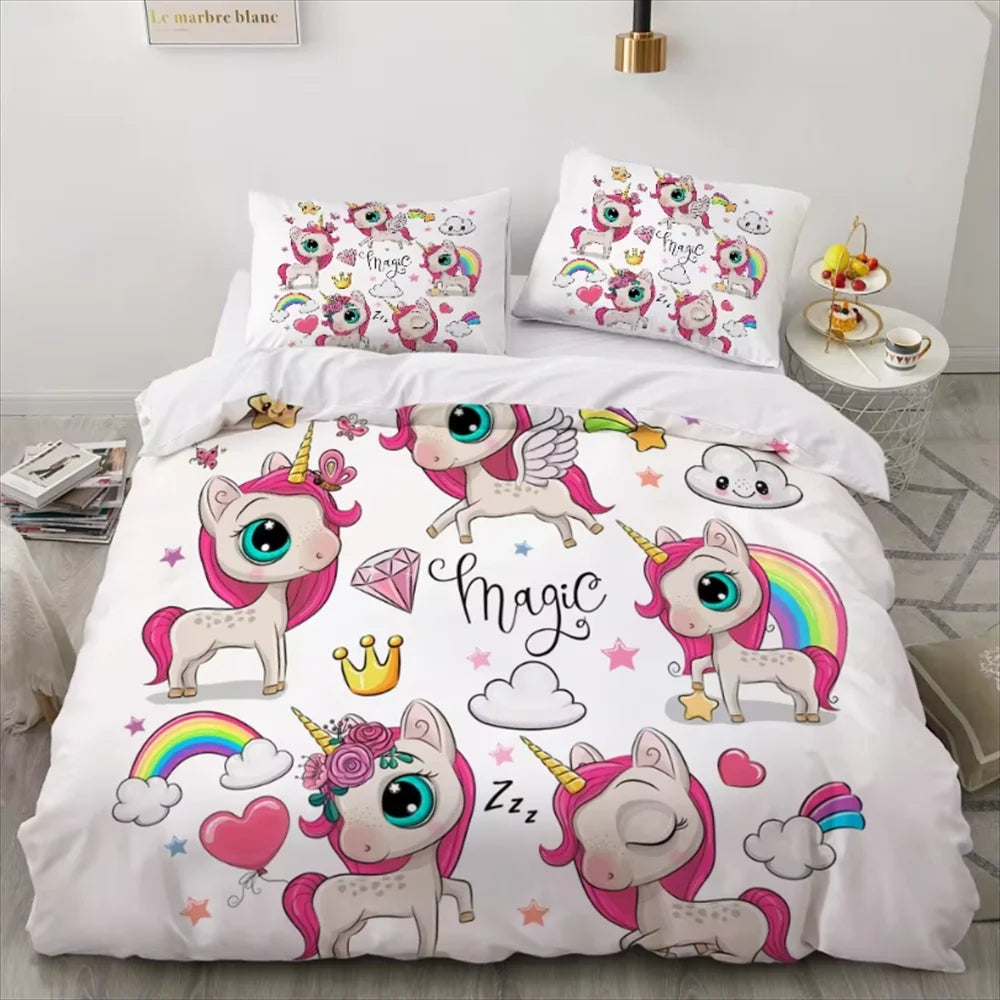 Unicorn Bed Set Duvet Cover With Pillowcases