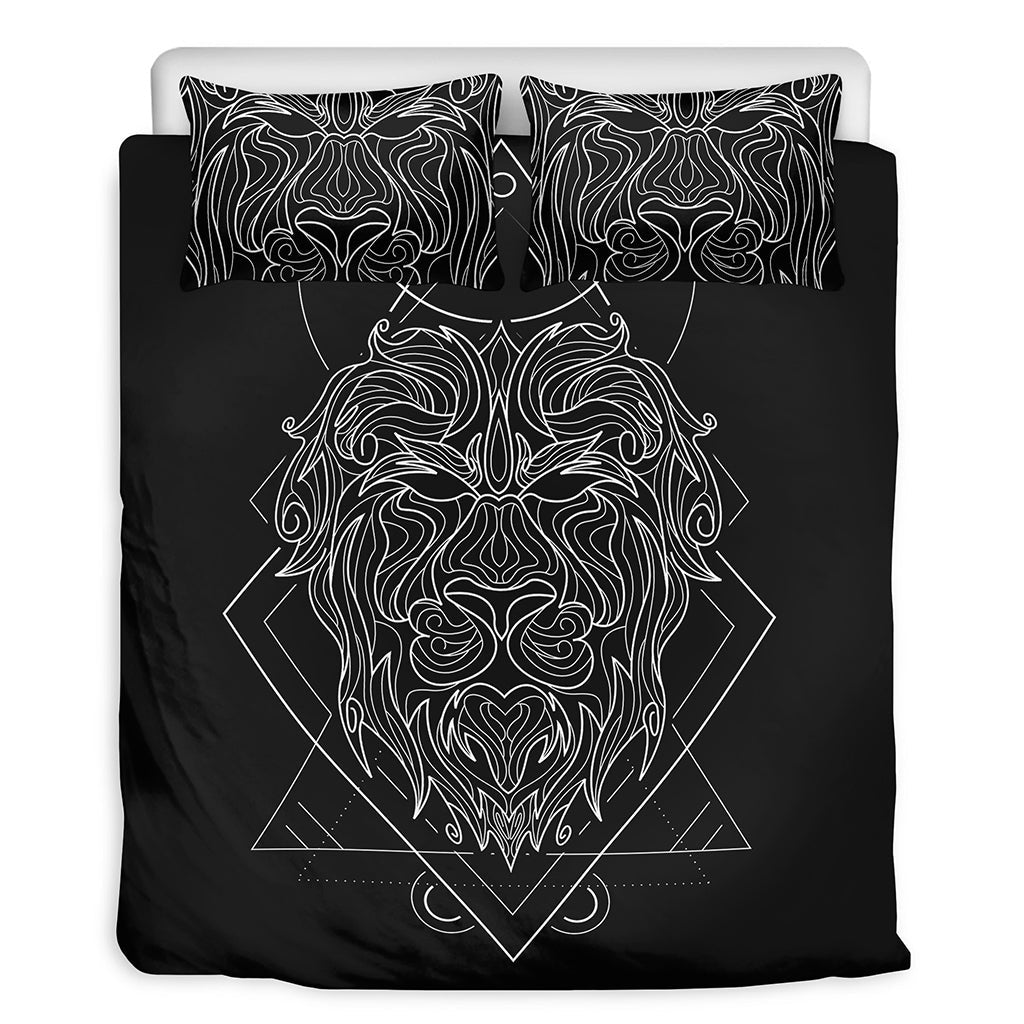Black White Leo Sign Lion Bedding Set