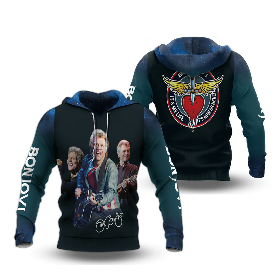 Bon Jovi Its Life It’s Or Never Signature Hoodie