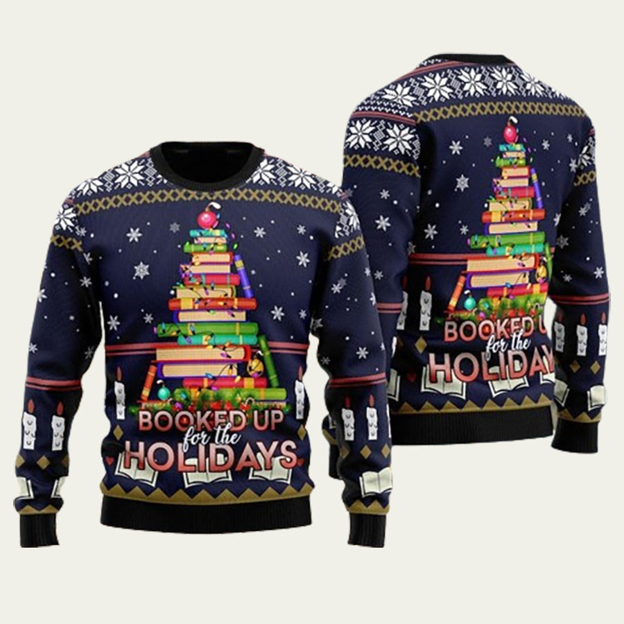 Book Christmas Tree Ugly Christmas Sweater