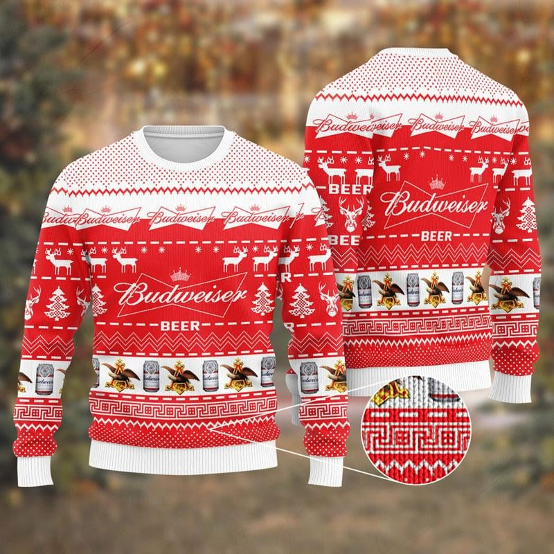 Budweiser Beer Christmas Ugly Sweater