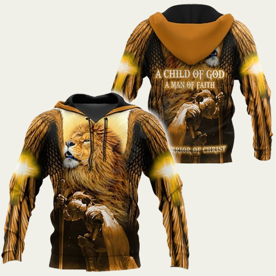 Christian Lion Child Of God Man Of Faith Hoodie