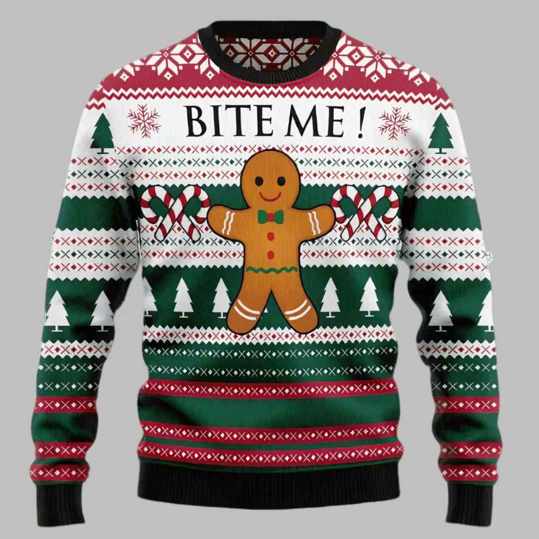 Christmas Cookies Bite Me Ugly Christmas Sweater