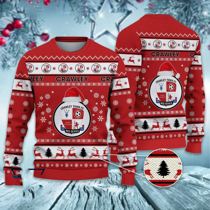 Crawley Town Football Ugly Christmas Sweater