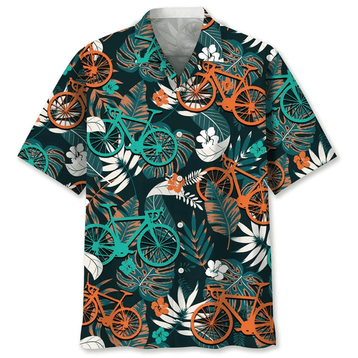 Cycling Flower Tropical Hawaiian Shirt