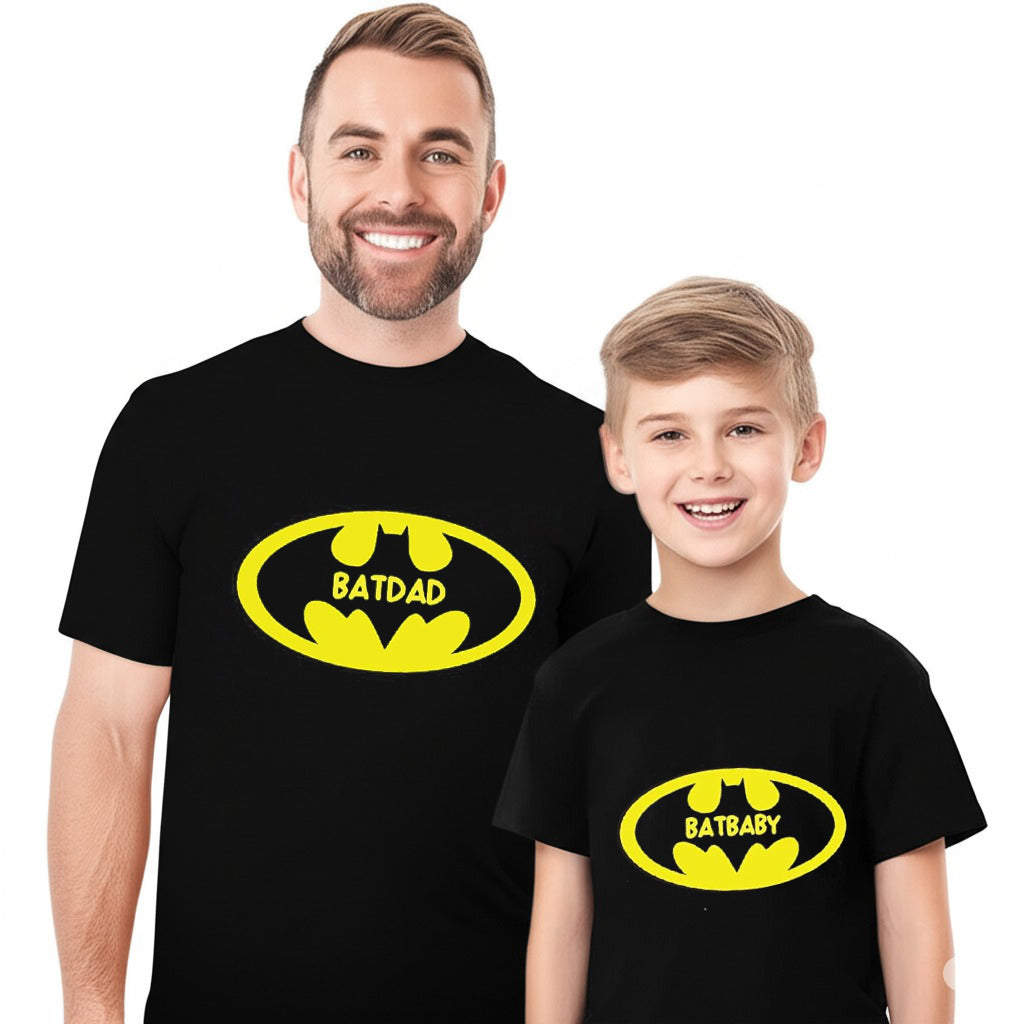 Bat Dad & Baby Funny Dad Son Matching Shirts
