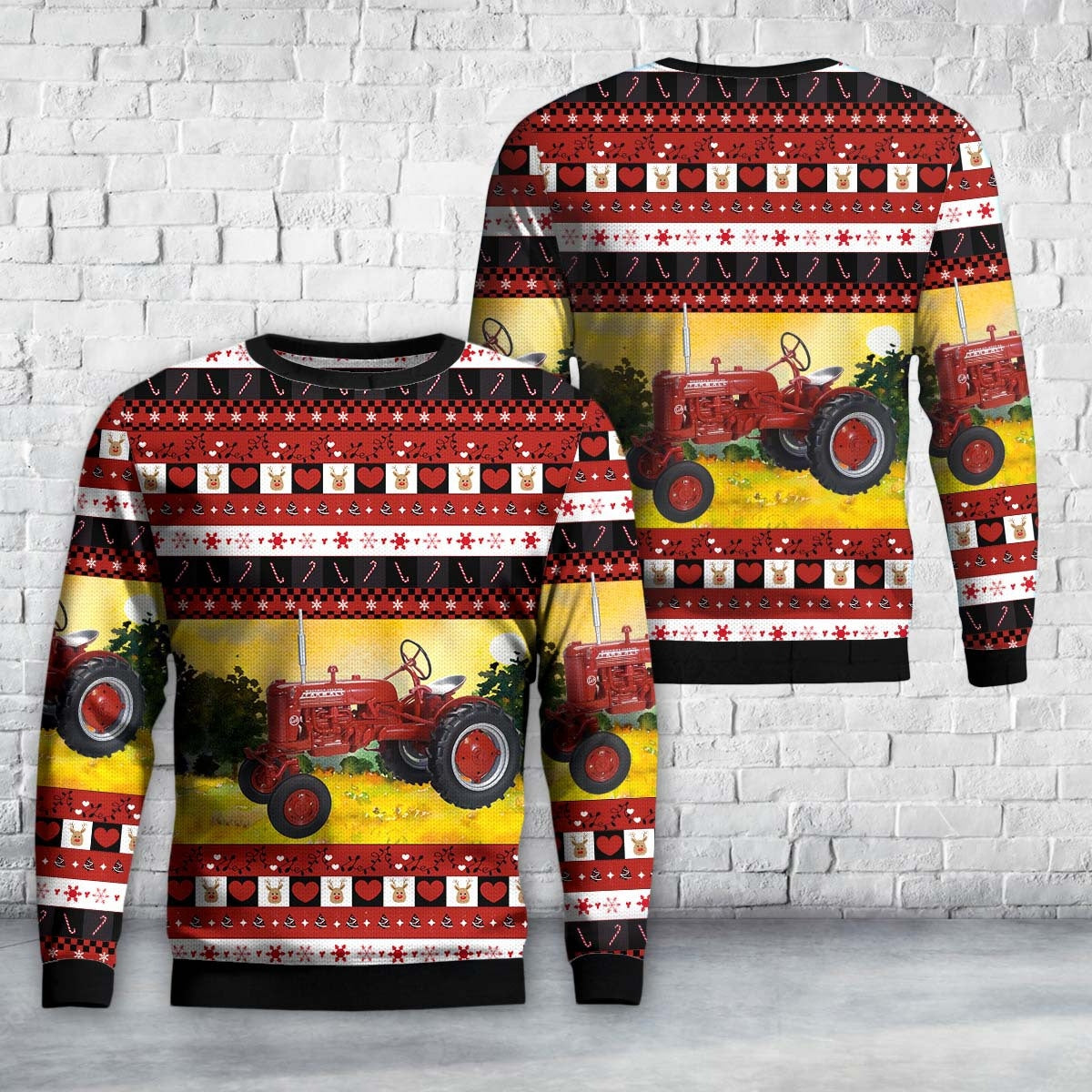Farmall Cub IH Tractor Christmas Ugly Sweater
