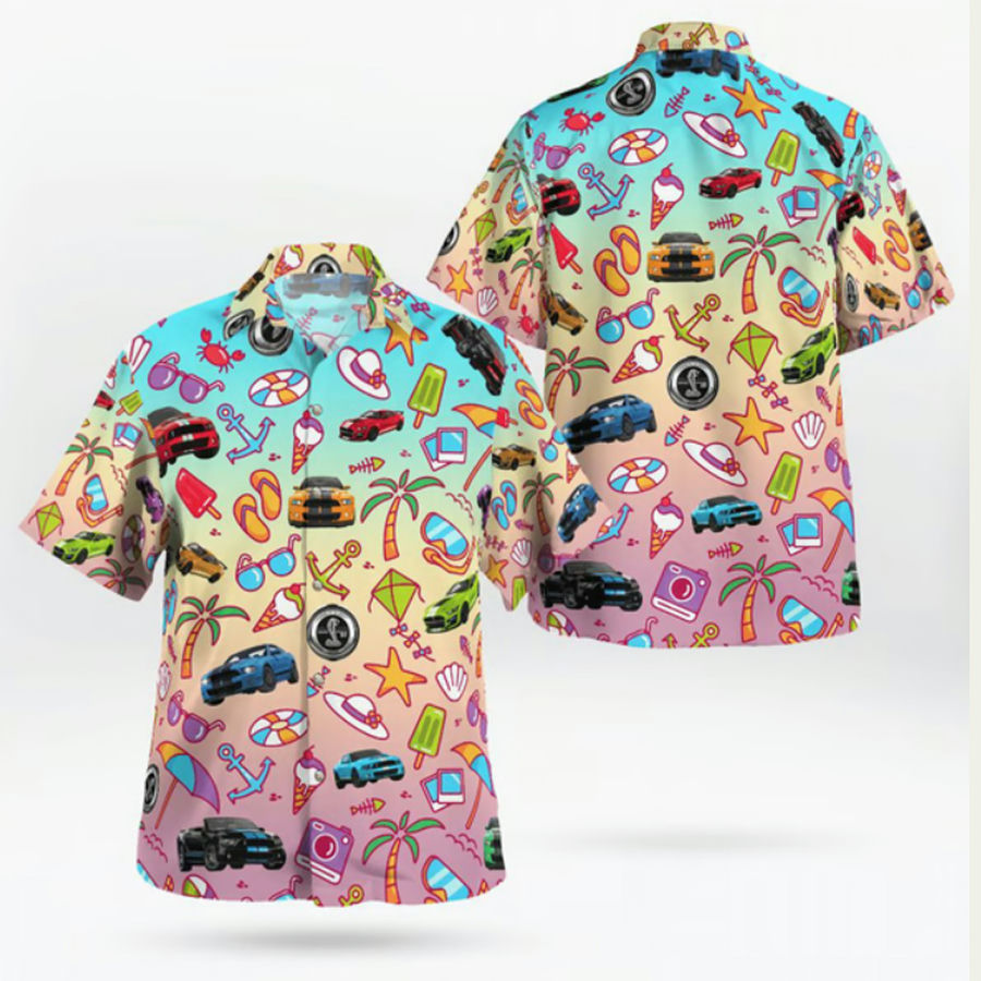Ford Mustang Shelby Gt500 Hawaiian Shirt