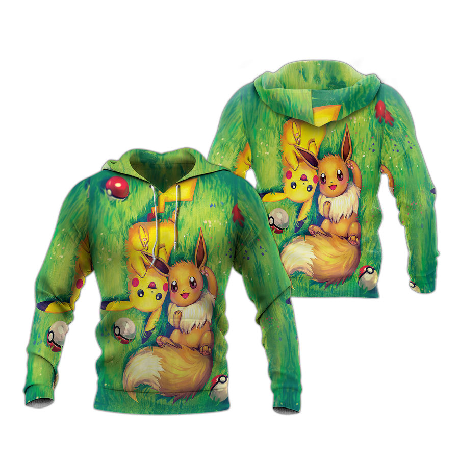 Green Pikachu Eevee Hoodie