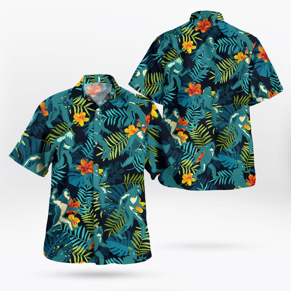 Tropical Sasquatch & Bigfoot Hawaiian Shirt
