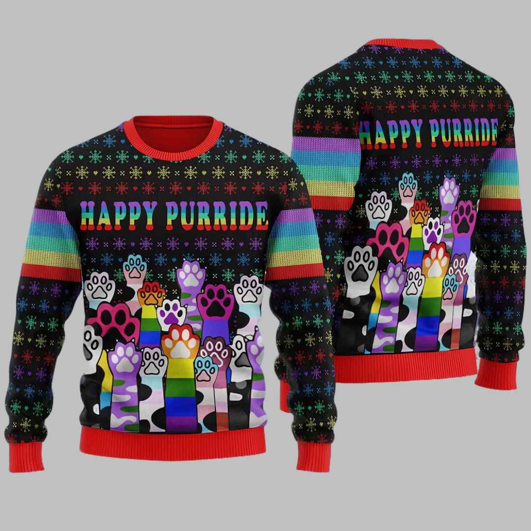 Happy Purride LGBT Ugly Christmas Sweater