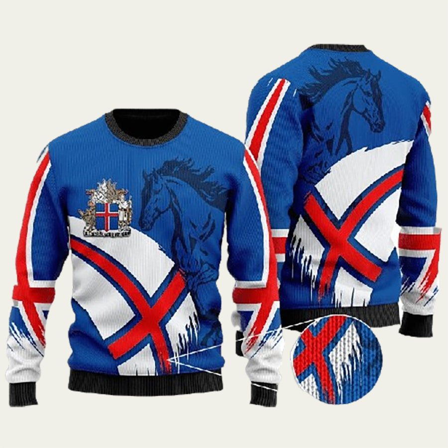 Iceland Flag Ugly Christmas Sweater