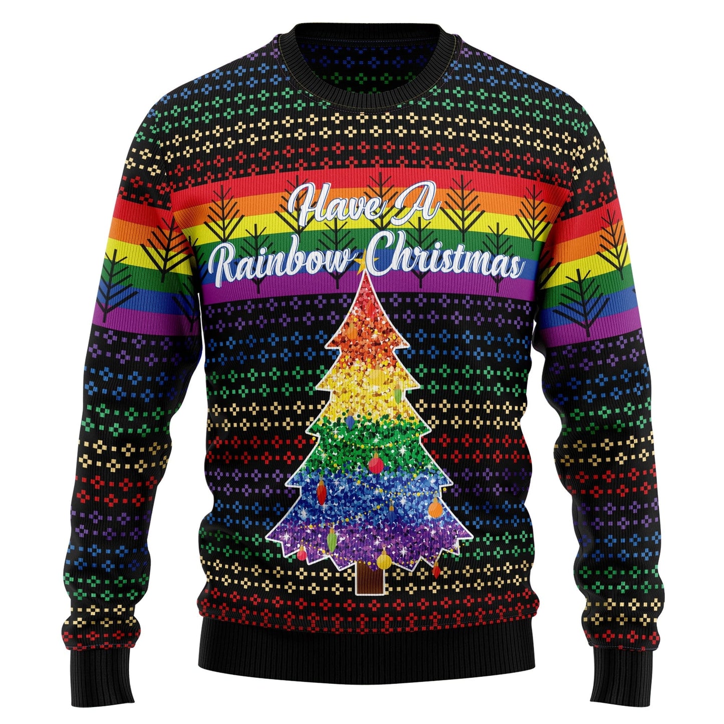 LGBT Have A Rainbow Christmas Tree Ugly Sweater