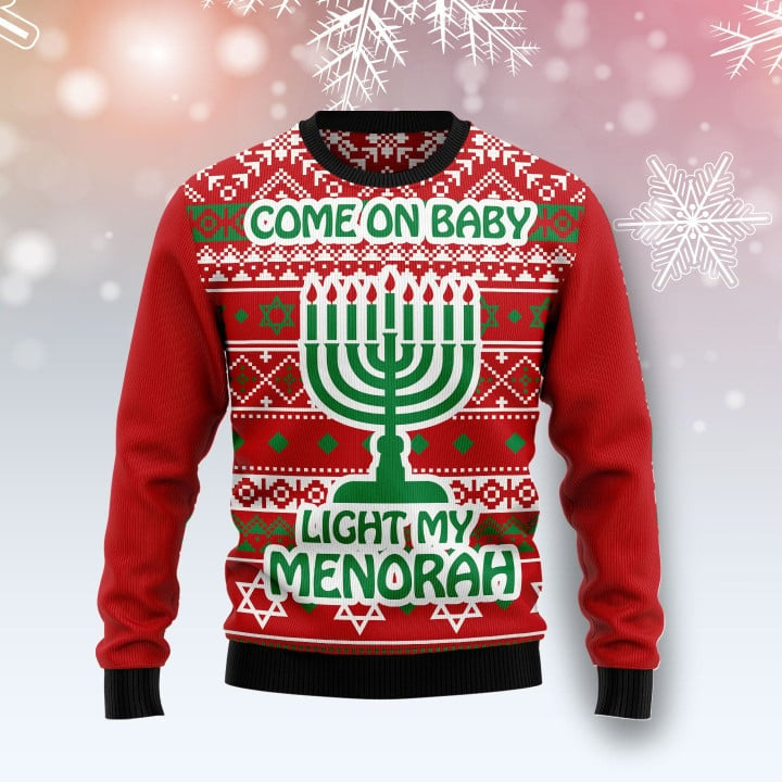 Light My Menorah Ugly Christmas Sweater