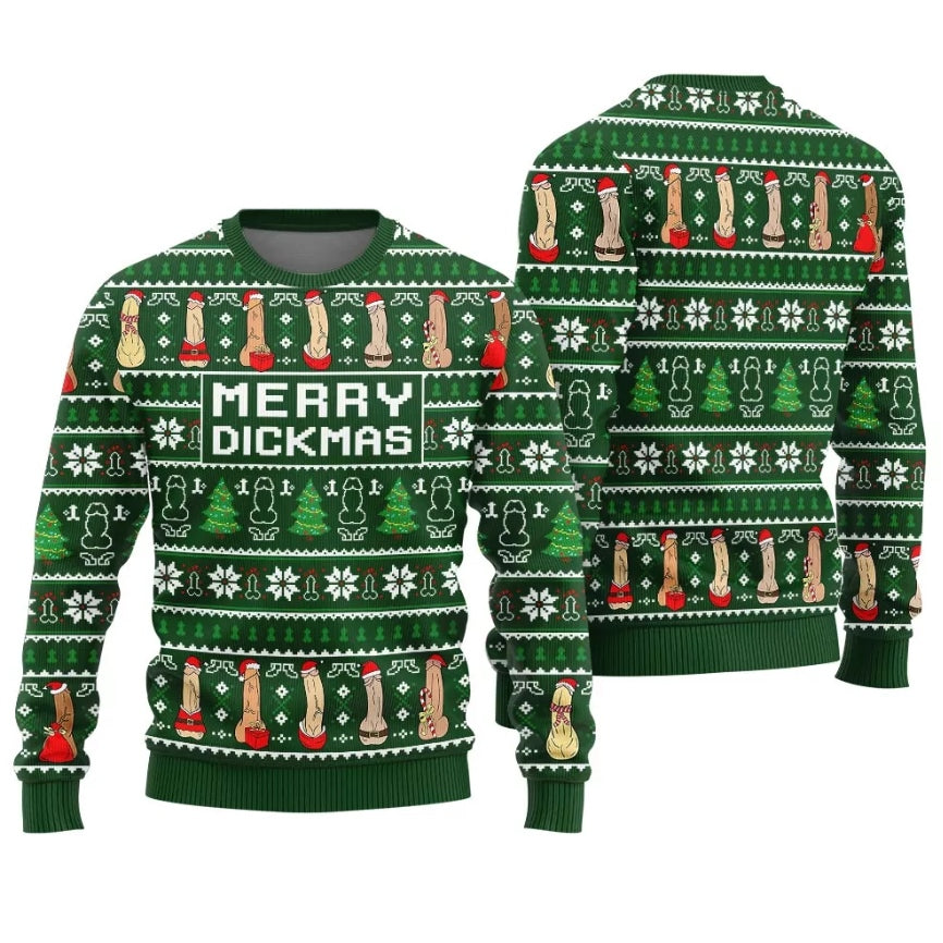 Merry Dickmas Inappropriate Ugly Christmas Sweater