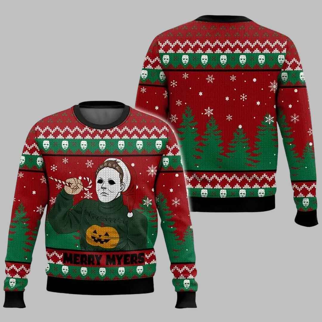 Merry Myers Michael Myers Ugly Christmas Sweater