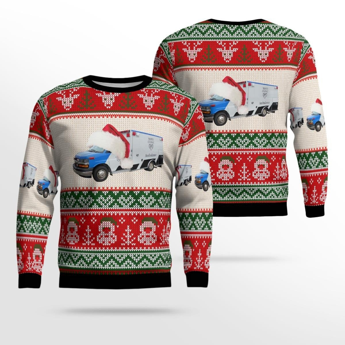 Minnesota Mayo Clinic Ambulance Christmas Ugly Sweater