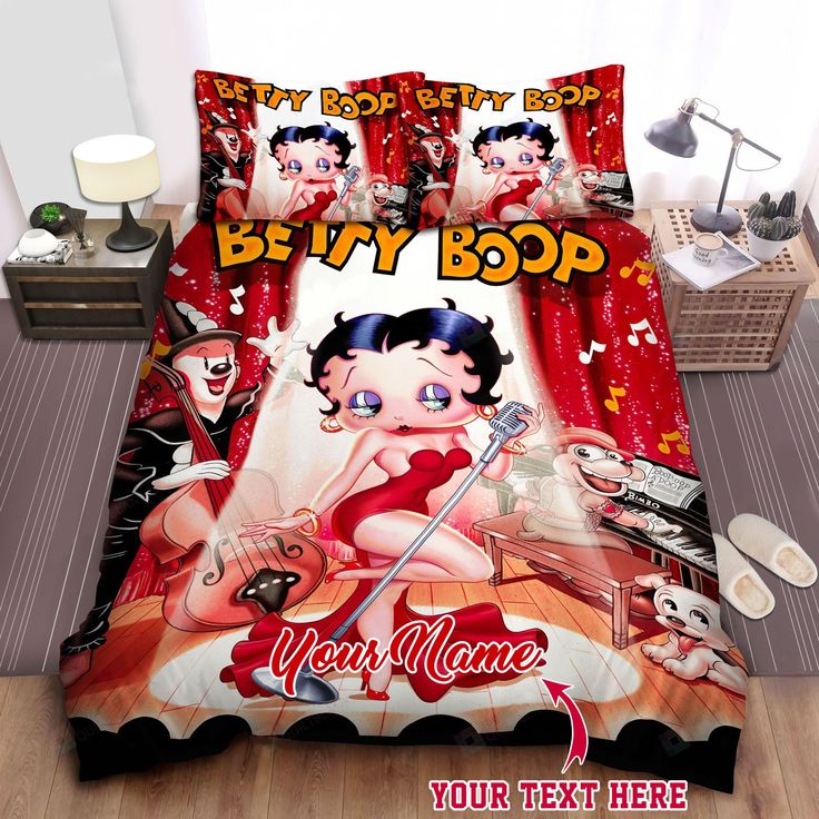 Personalized Custom Name Betty Boop Bedding Set