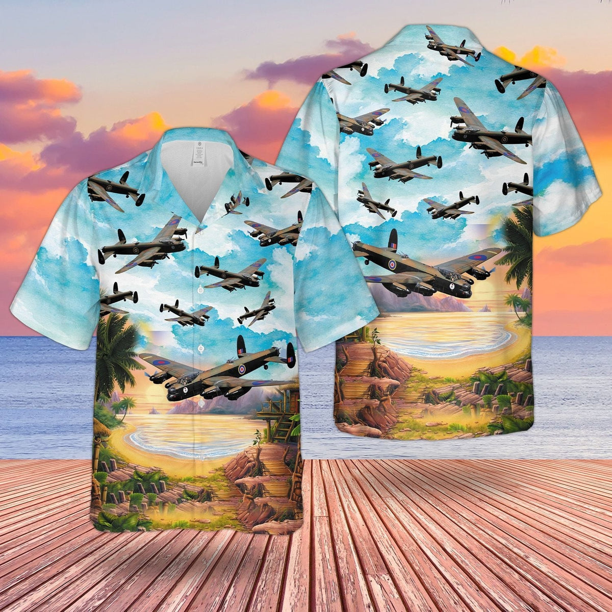 RAF Historical Lancaster Bomber Hawaiian Shirt