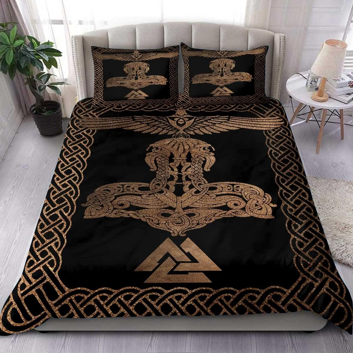 Raven Odin Valknut Viking Bedding Set