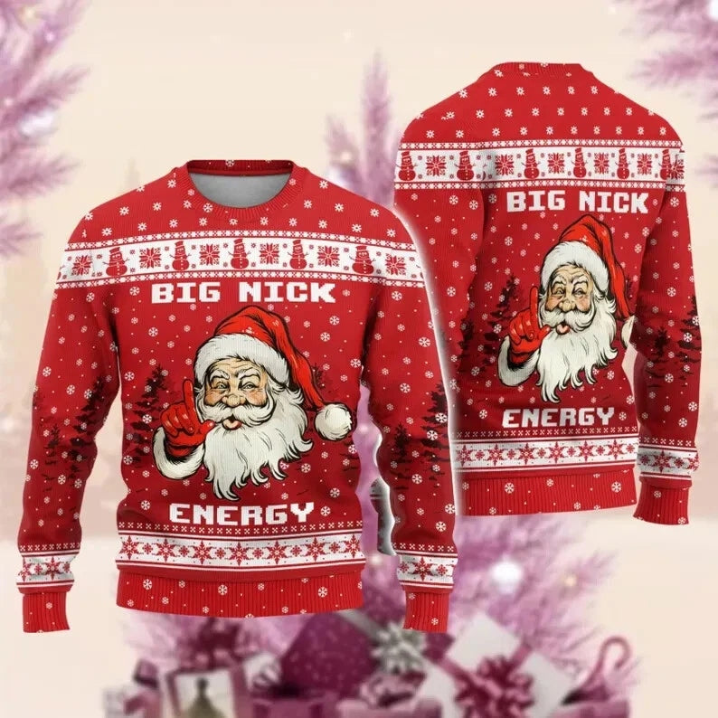 Santa Claus Big Nick Energy Ugly Christmas Sweater