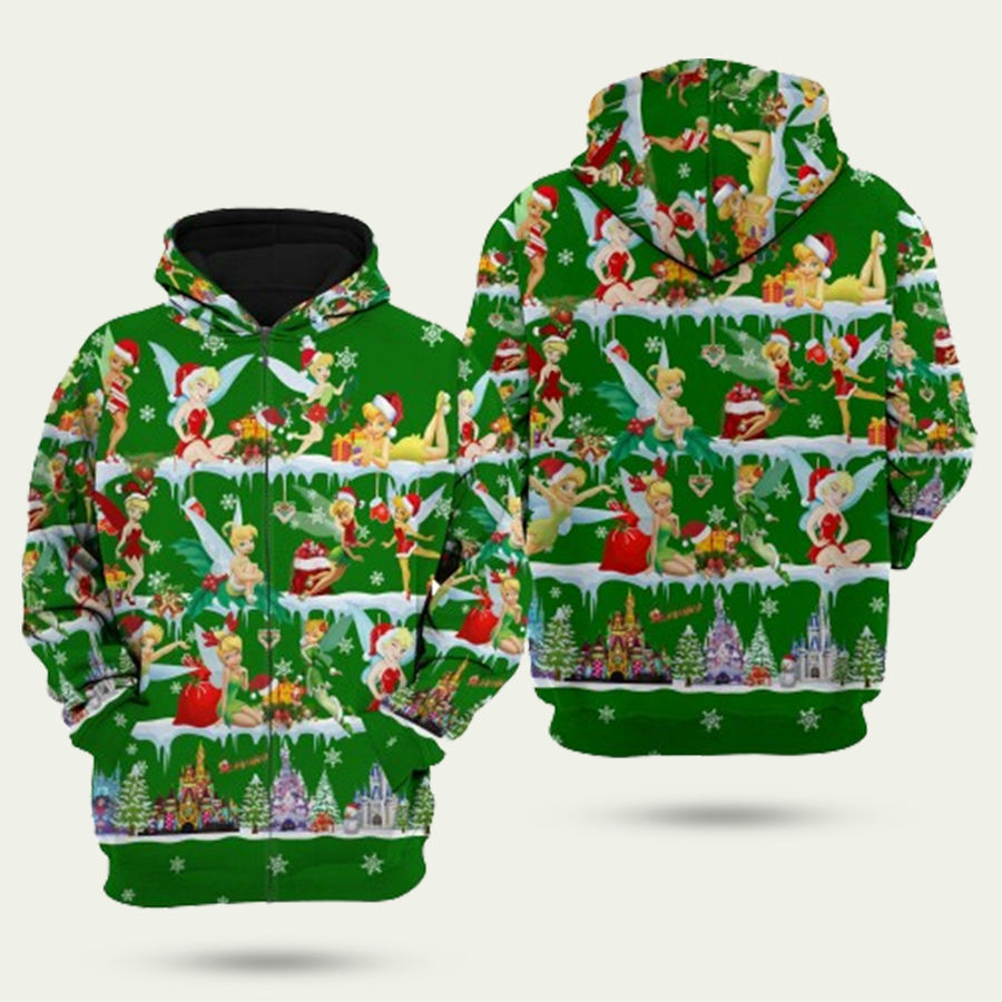 Tinker Bell Green Christmas Hoodie