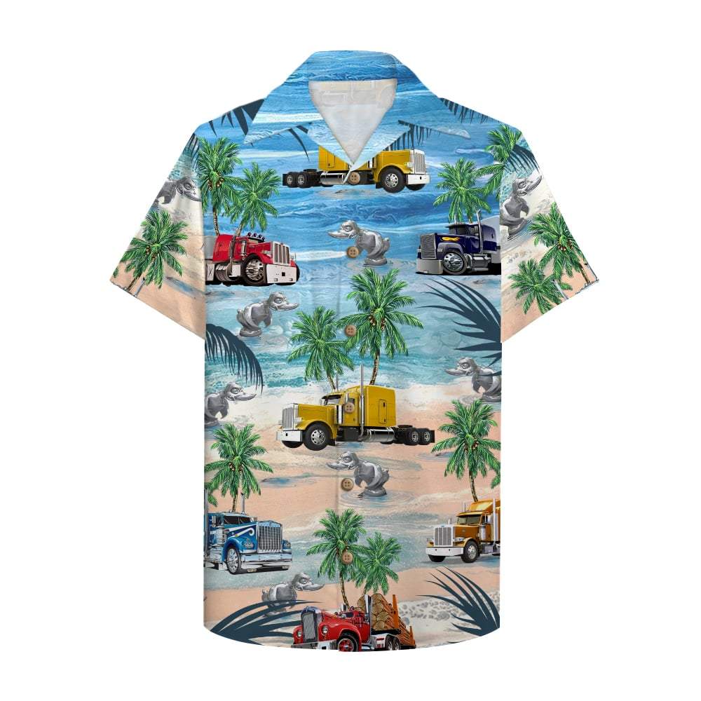 Trucker Semitruck Hawaiian Shirt