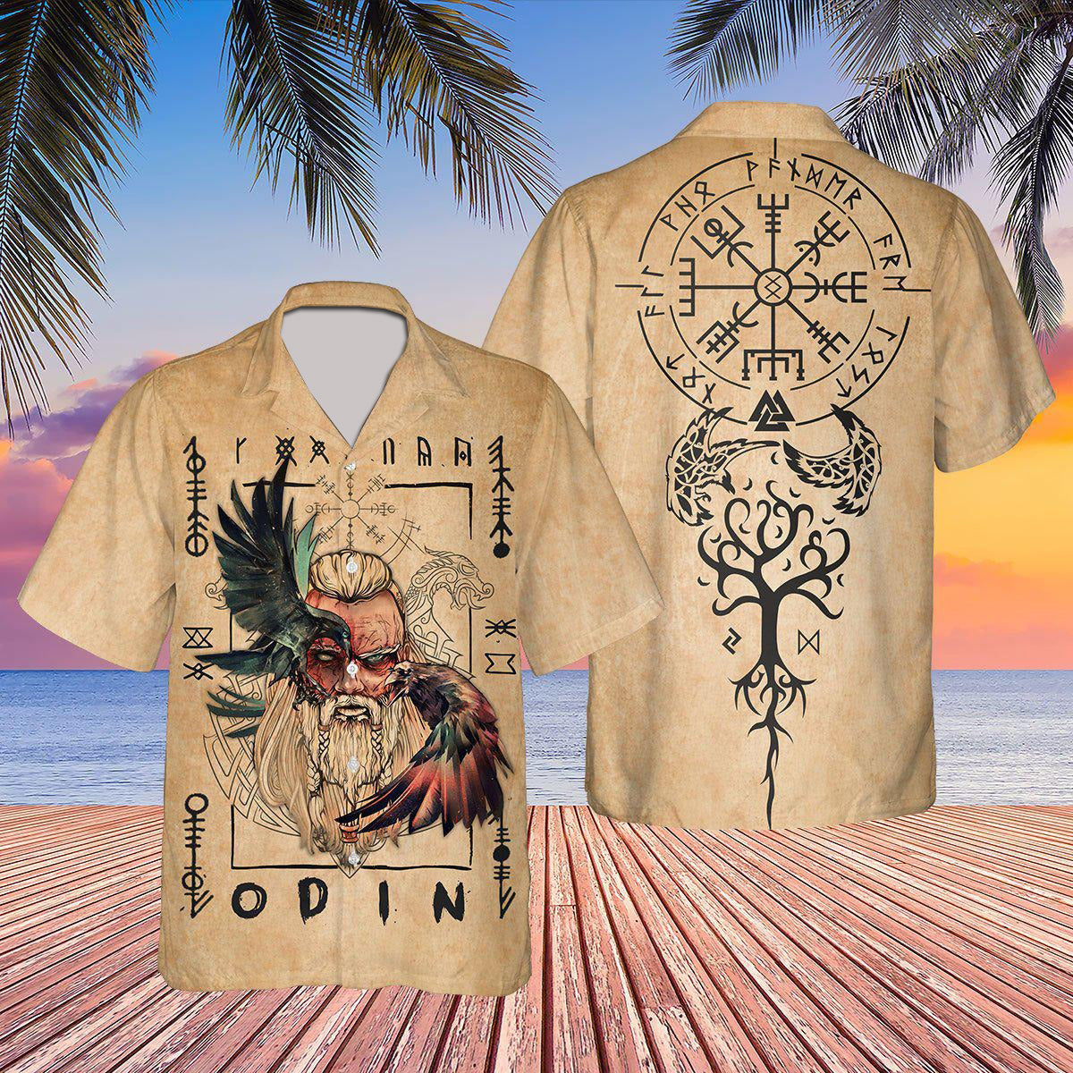 Viking Odin Sign Hawaiian Shirt
