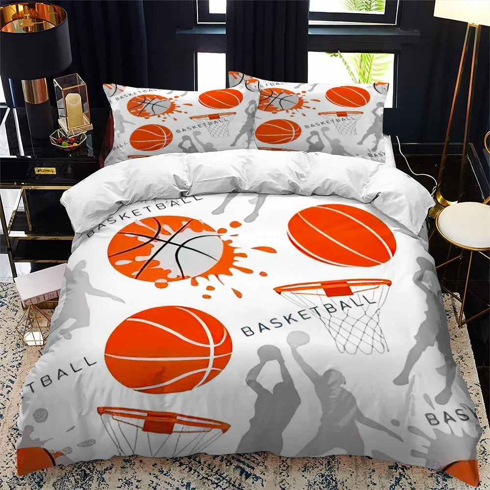 White Basketball Sport Bedding Set
