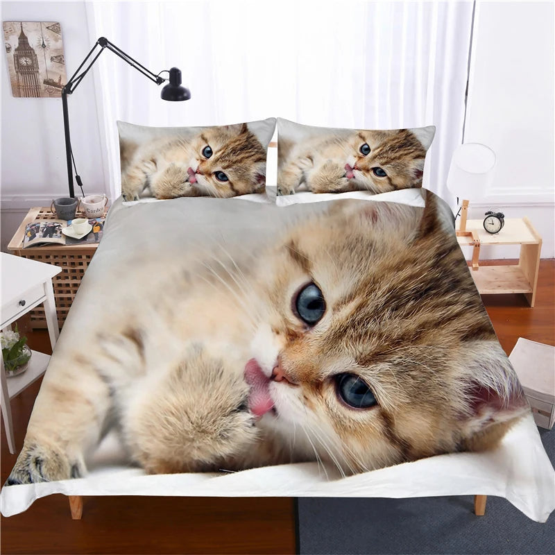 Kitten Cat Bedding Set Single Double King Size