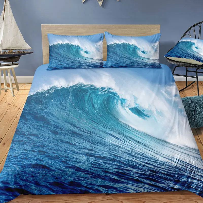 Wave Beach Surfing Bedding Set Duvet Cover With Pillowcases