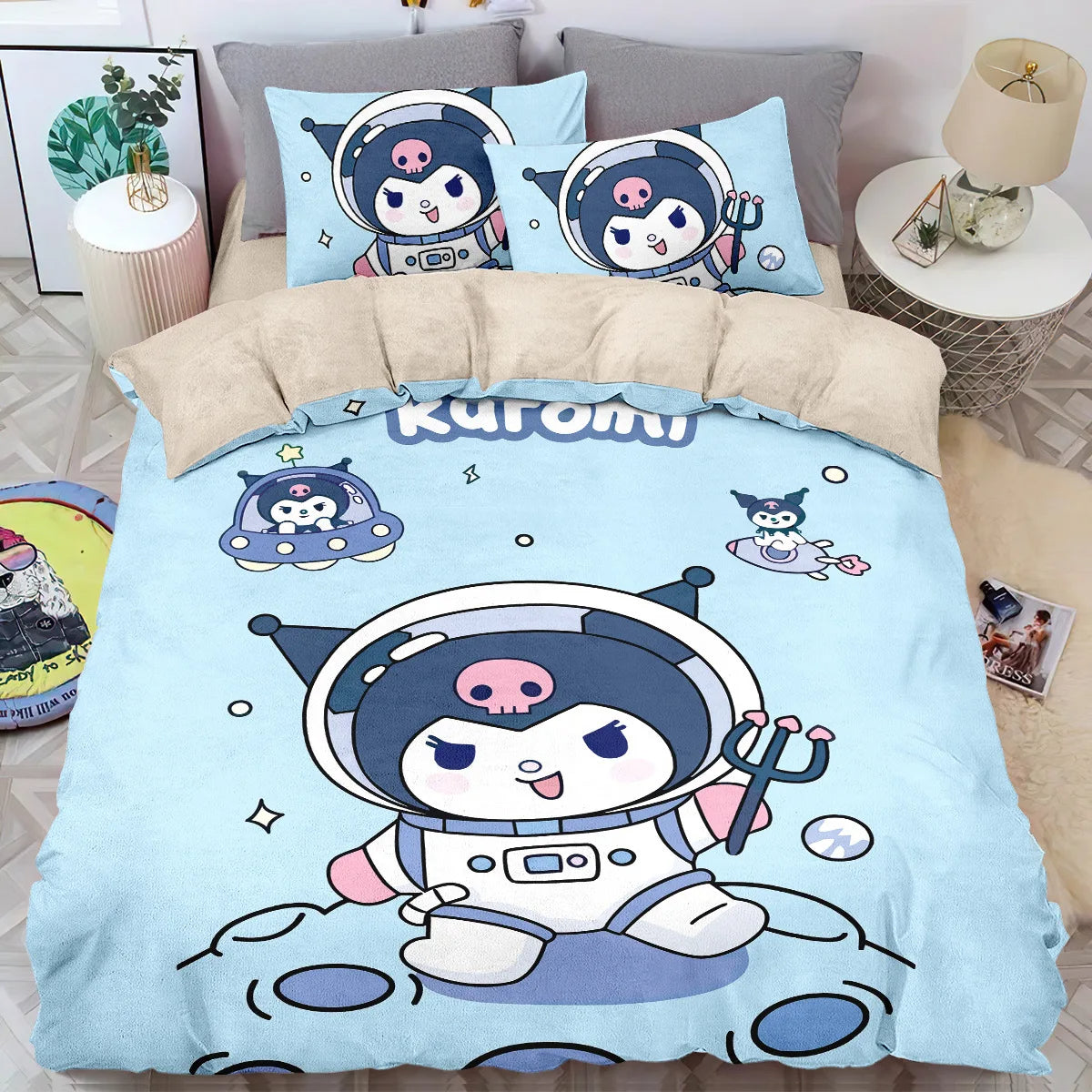 Sanrio Kuromi Bedding Set Single Double King Size