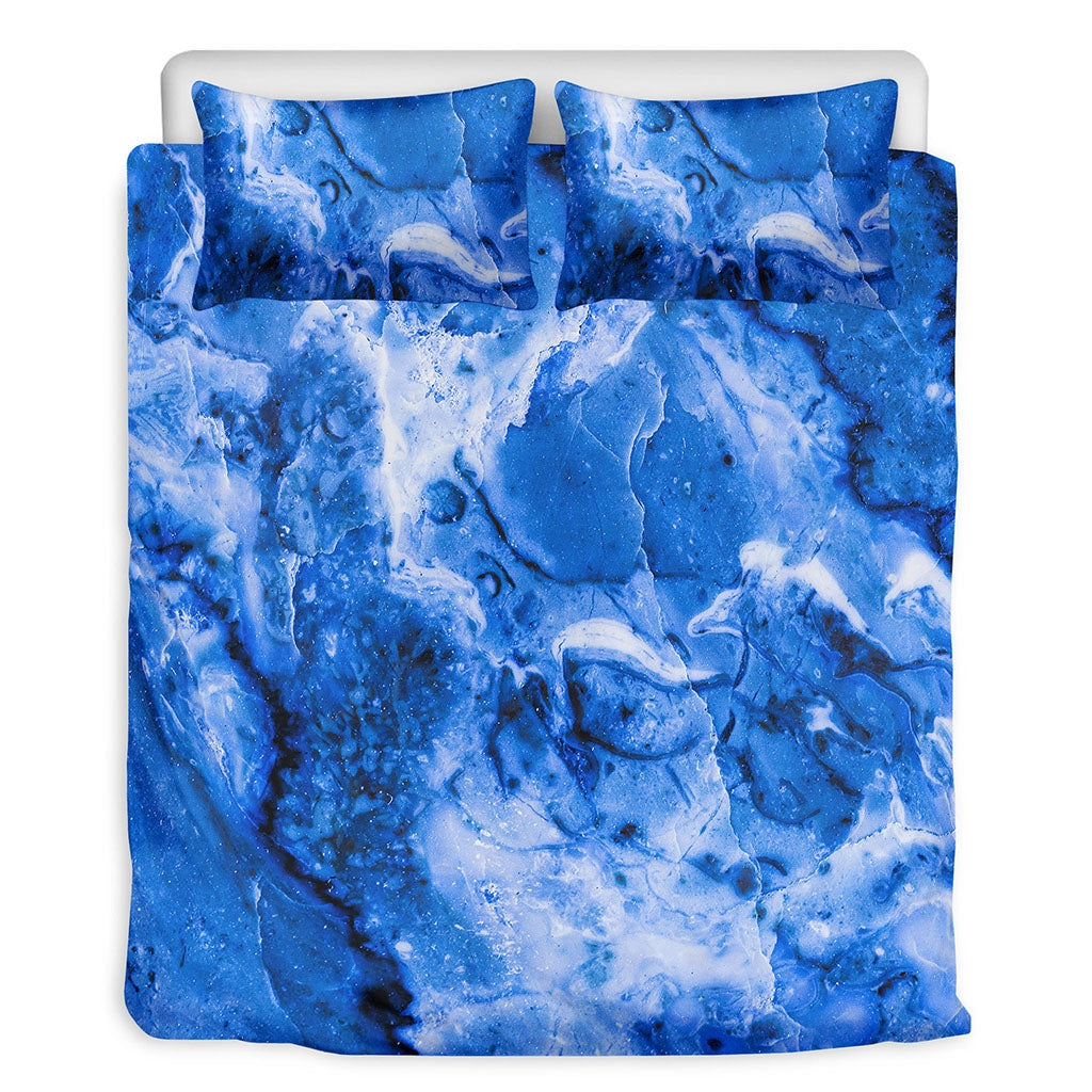 Blue Sapphire Marble Bedding Set