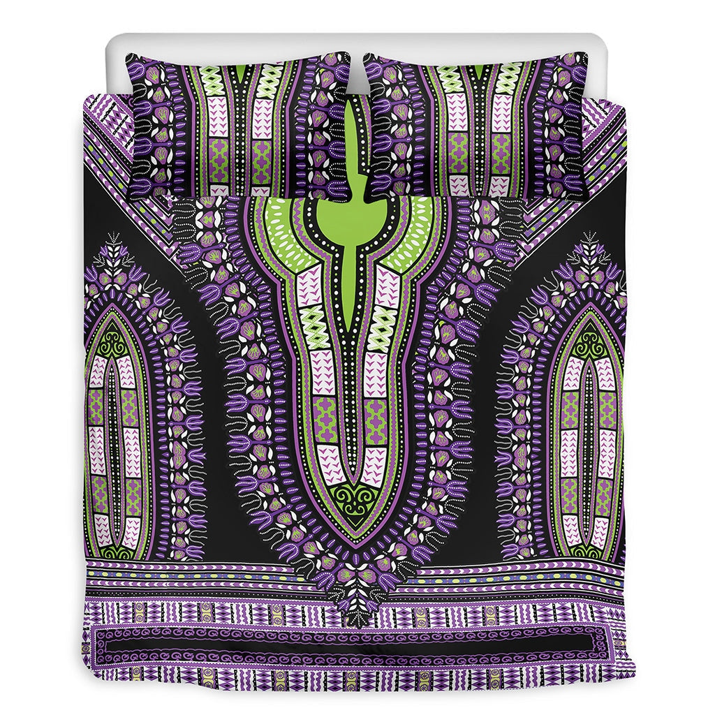 Black Purprle African Dashiki Bedding Set