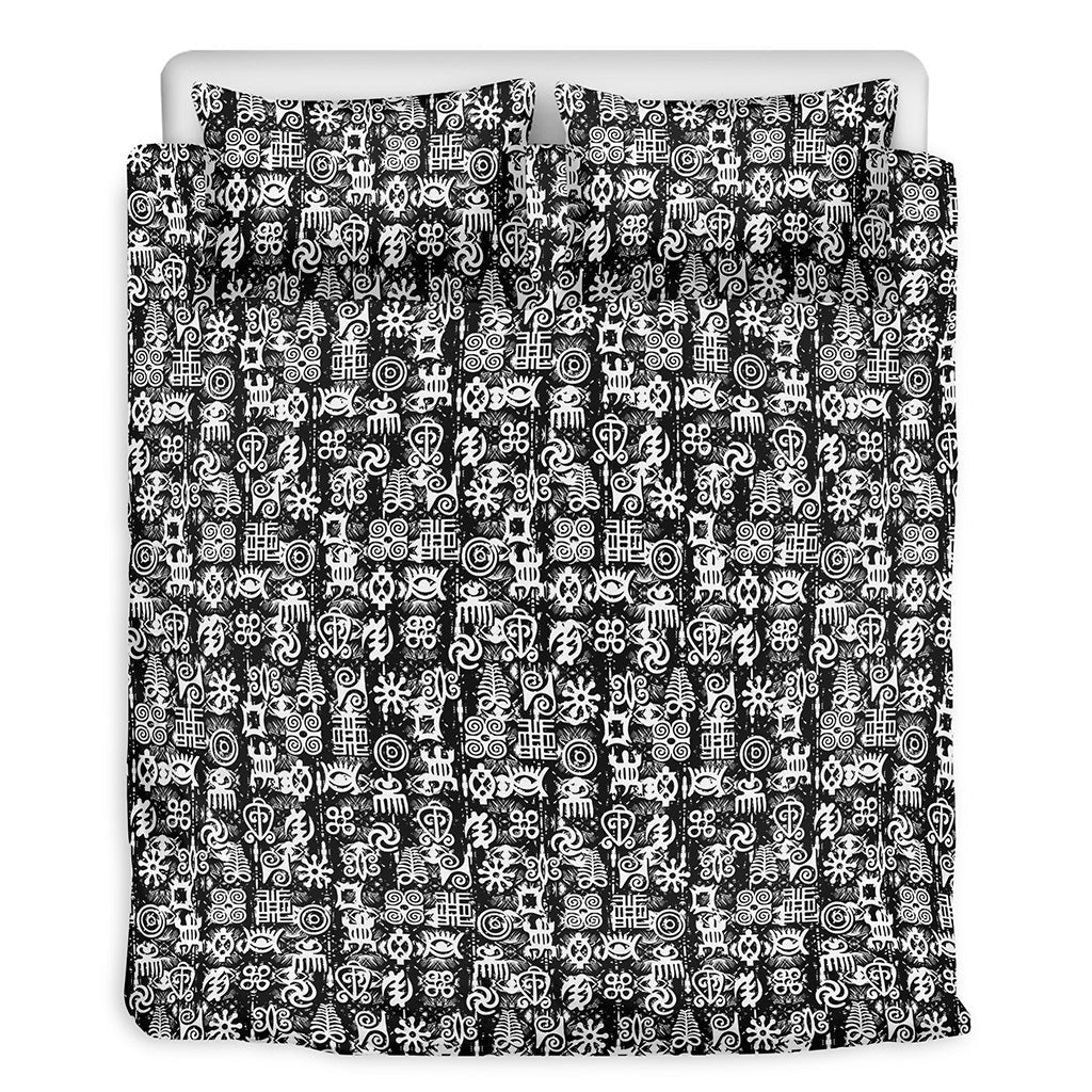 Black White African Adinkra Bedding Set