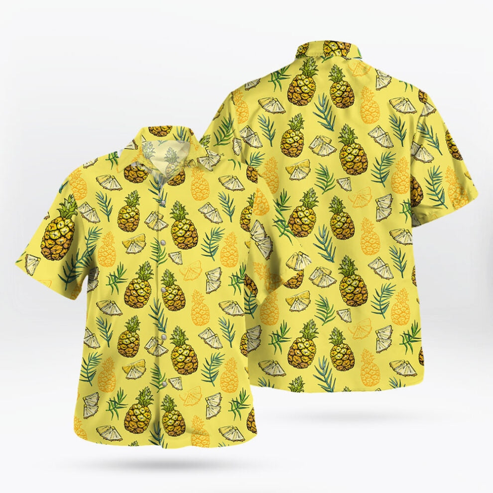 Yellow Summer Pineapple Hawaiian Shirt
