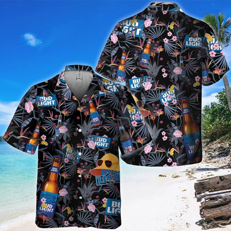 Bud Light Floral Summer Hawaiian Shirt