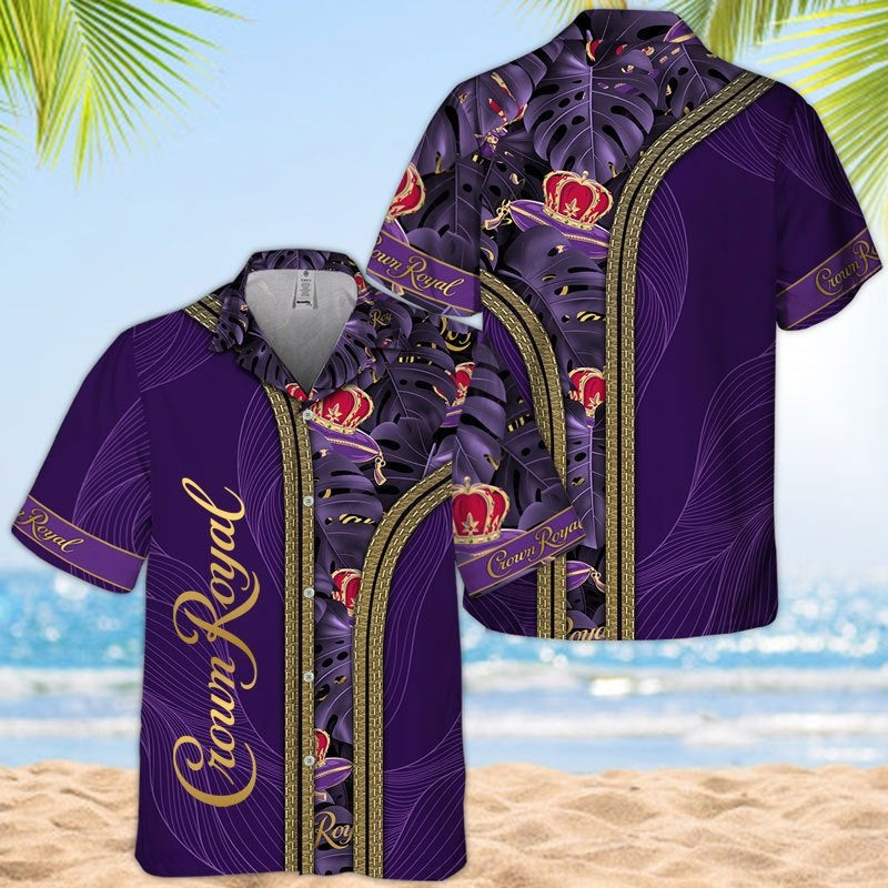 Crown Royal Hawaiian Shirt, Palm Leaves Majesty