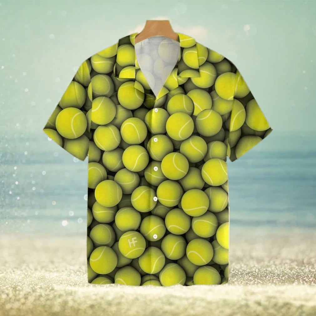 Tennis Ball Pattern Hawaiian Shirt