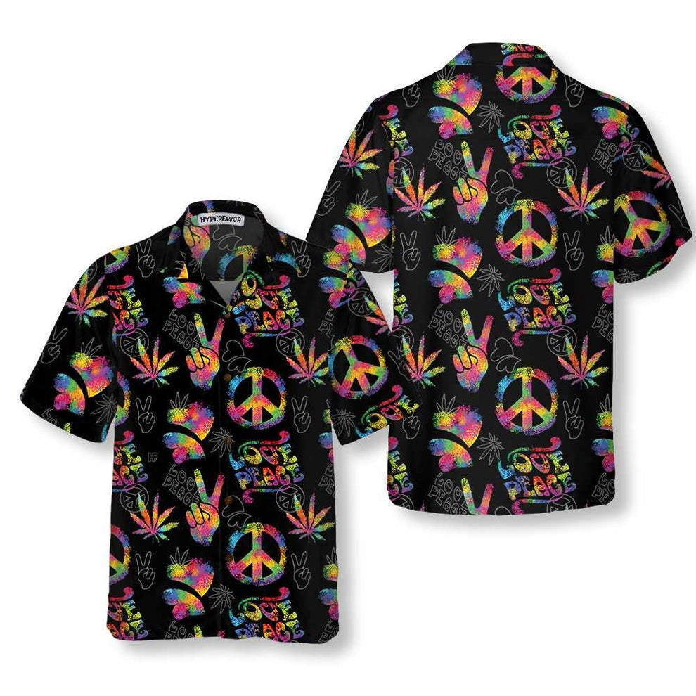 Love Peace Hippie Hawaiian Shirt