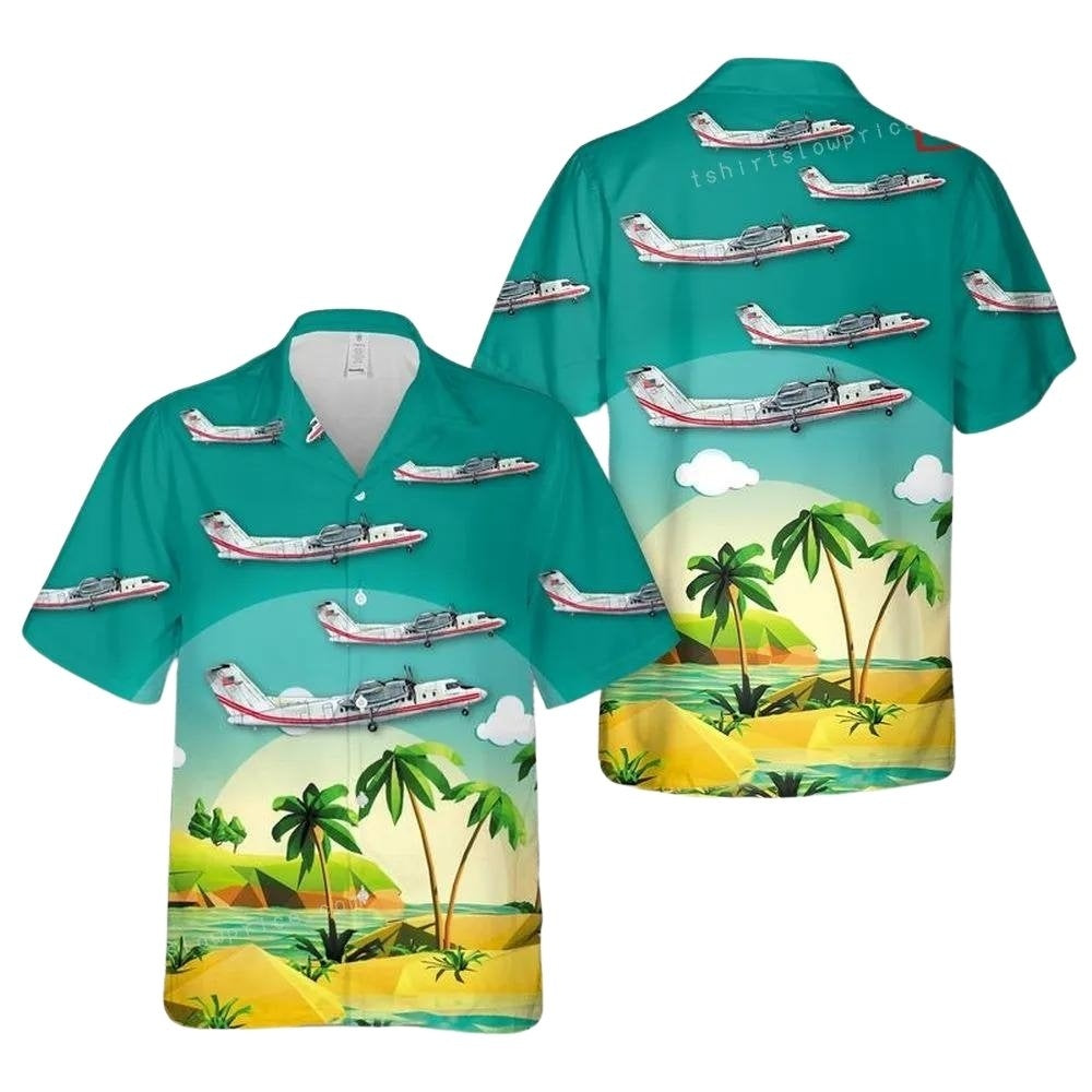 US Army Dch-7 Dash Airplane Hawaiian Shirt