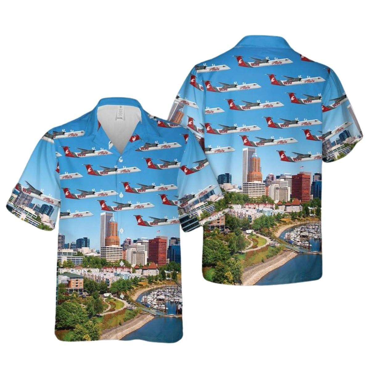 Alaska Airlines Q400 WSU Hawaiian Shirt