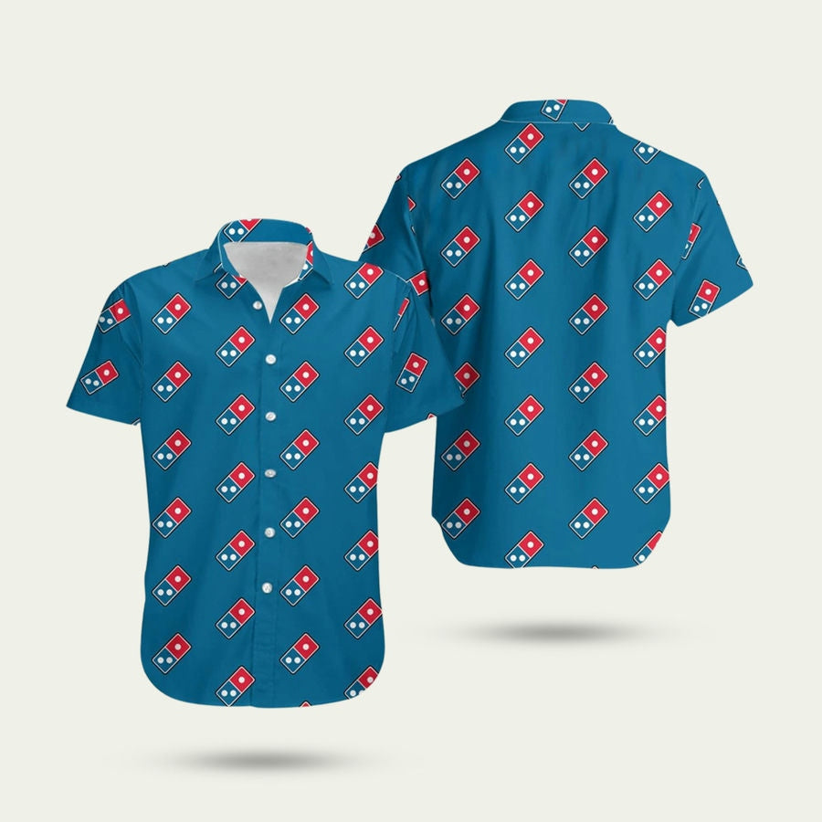 Blue Dominos Pizza Hawaiian Shirt