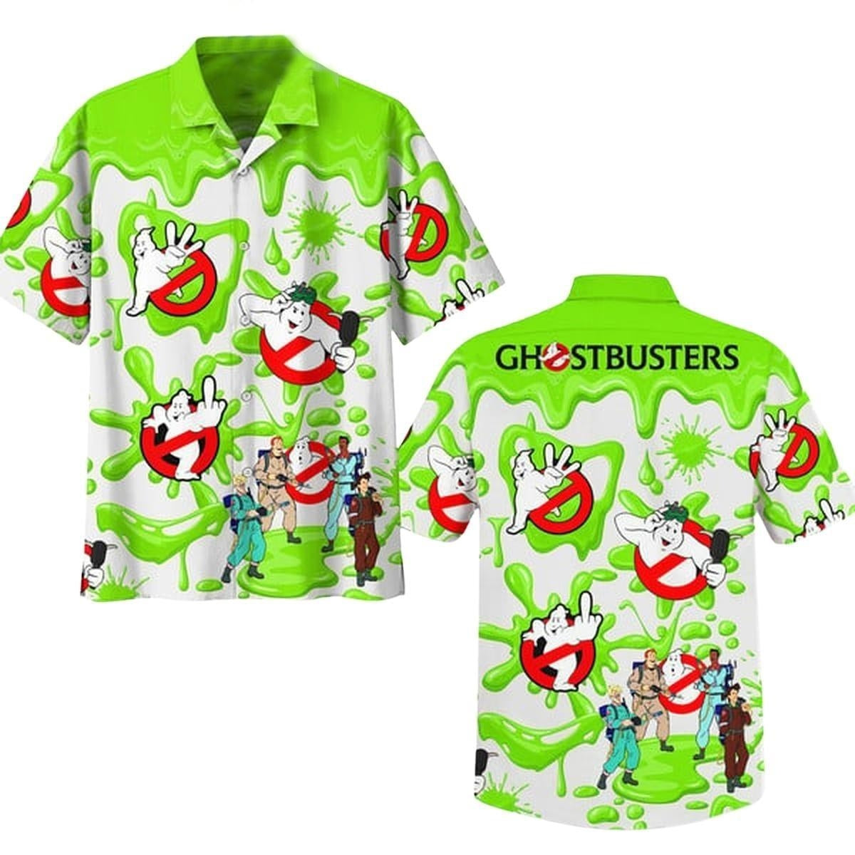 Green Ghostbusters Hawaiian Shirt