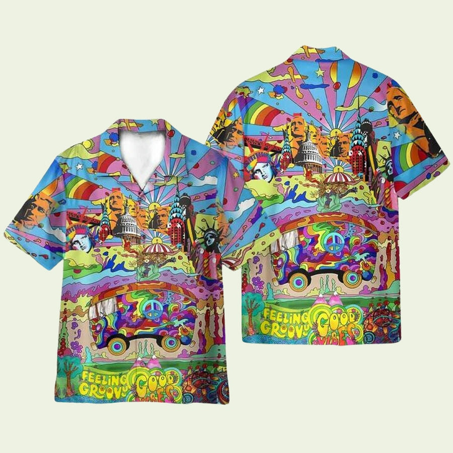 Camping Hippie Groovy Hawaiian Shirt