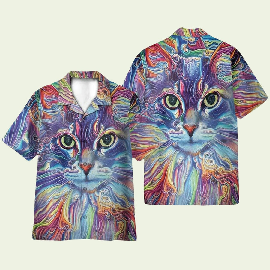 Cat Hippie Hawaiian Shirt