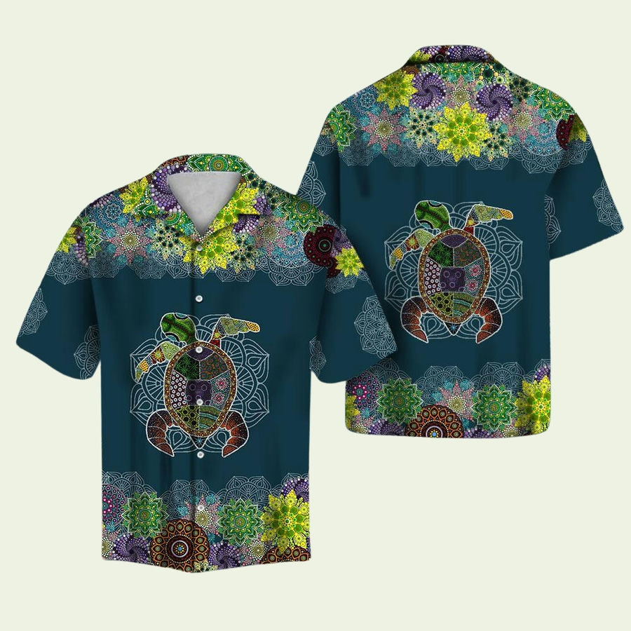 Sea Turtle Mandala Hawaiian Shirt
