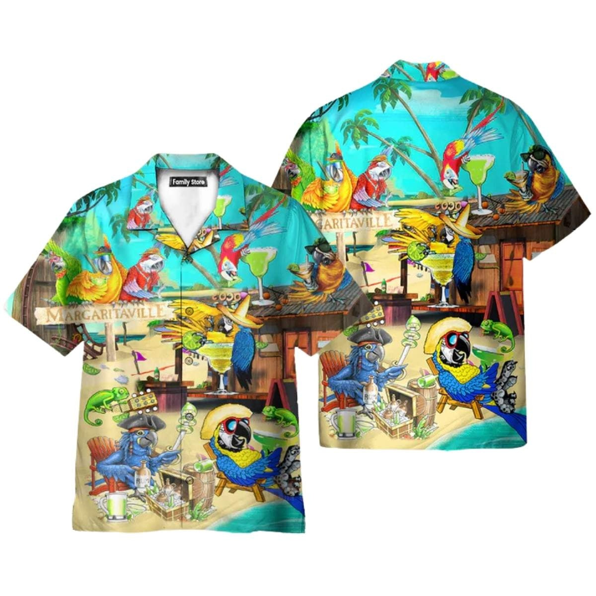 Margaritaville Hawaiian Shirt, Parrot Party Margarita Cocktail